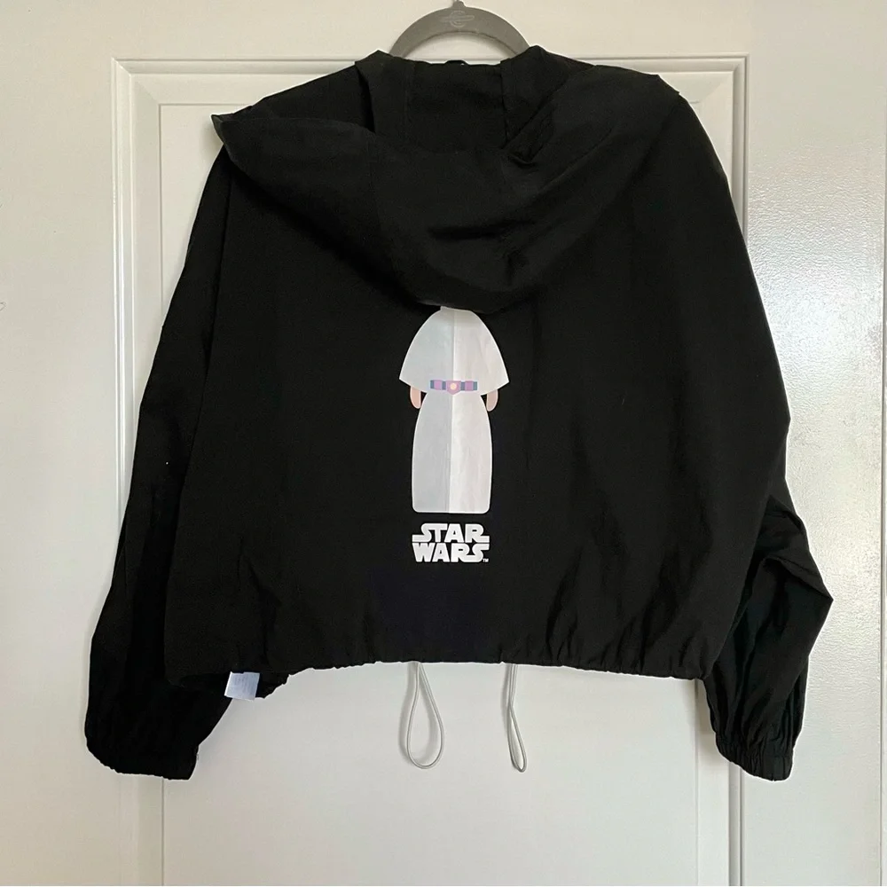 NWOT Zara Star Wars Windbreaker Rain Jacket in Black Size S-M - Picture 7 of 7